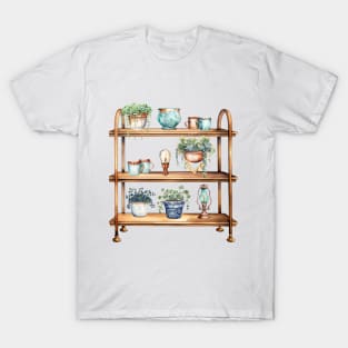 Shelves with Plants and Knickknacks T-Shirt